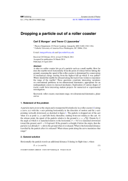 Dropping a particle out of a roller coaster