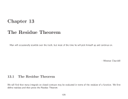 Chapter 13 The Residue Theorem