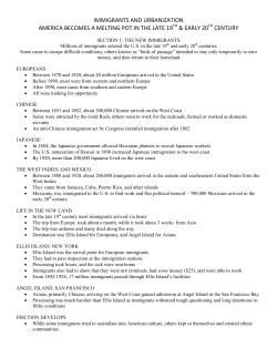 IMMIGRANTS AND URBANIZATION AMERICA BECOMES A