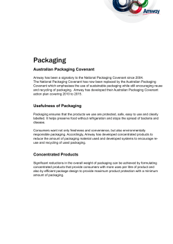 Packaging - Amway of Australia