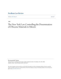 The New York Law Controlling the Dissemination of Obscene