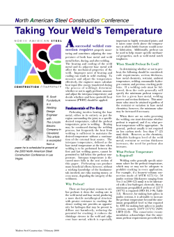 Taking Your Weld`s Temperature