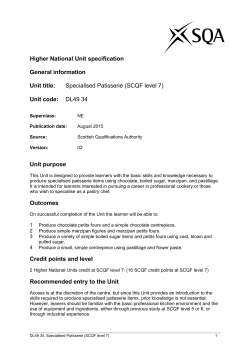national unit specification: general information