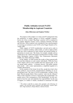 Public Attitudes toward NATO Membership in Aspirant Countries