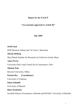 Report by the EAGCP - European Commission