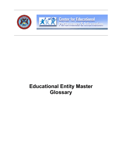 Educational Entity Master Glossary