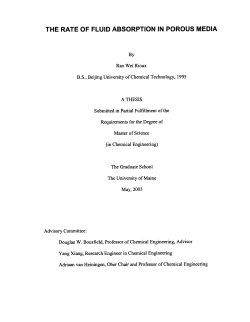 the rate of fluid absorption in porous media