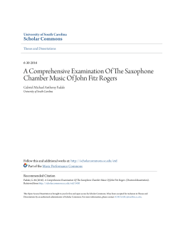 A Comprehensive Examination Of The Saxophone Chamber Music