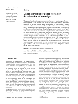 Design principles of photo-bioreactors for cultivation of microalgae