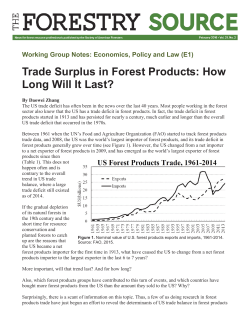 Trade Surplus in Forest Products: How Long Will It Last?