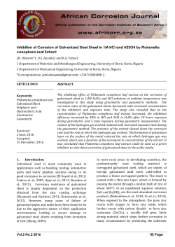 Inhibition of Corrosion of Galvanized Steel Sheet in 1M HCl and