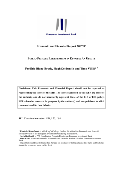 EFR 2007-03: Public-Private Partnerships in Europe: An update