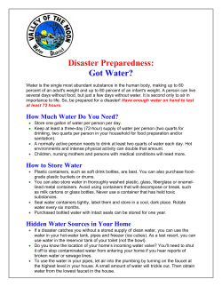 Disaster Preparedness: Got Water?