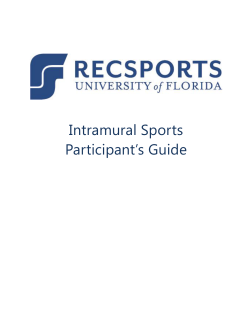 Intramural Sports Participant`s Guide