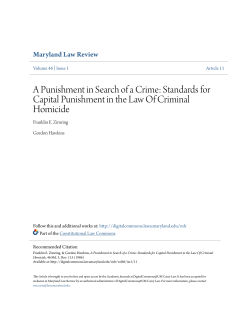 A Punishment in Search of a Crime: Standards for Capital