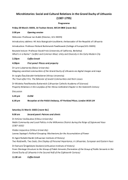 Microhistories: Social and Cultural Relations in the Grand Duchy of