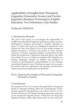 Applicability of Insights from Theoretical Linguistics (Generative