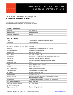 CANADIAN SPECIFICATIONS