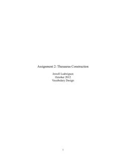 Assignment 2: Thesaurus Construction