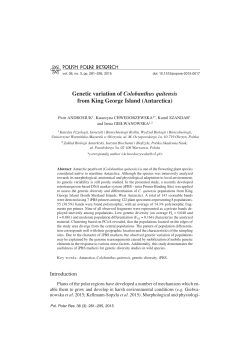 Genetic variation of Colobanthus quitensis from King George Island