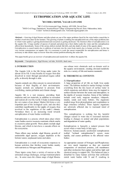 eutrophication and aquatic life