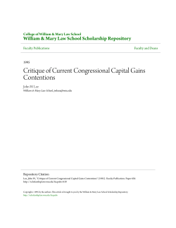 Critique of Current Congressional Capital Gains Contentions