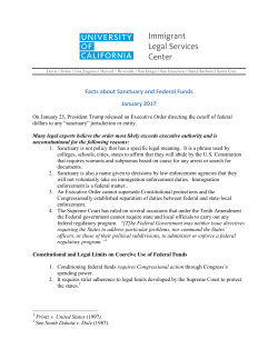 Facts About Sanctuary and Federal Funds