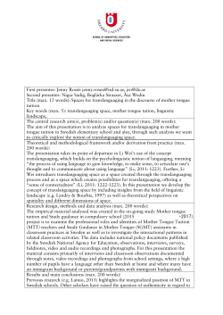 First presenter: Jenny Ros&eacute;n ,