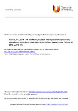 Hussain, JG, Scott, JM and Matlay, H. (2010) `The impact