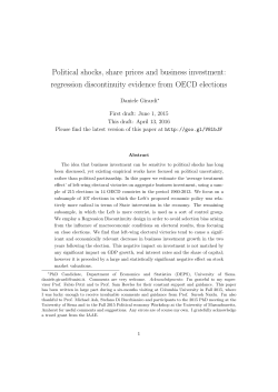 Political shocks, share prices and business investment: regression