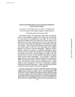 THE DETERMINATION OF LUNG VOLUME WITHOUT