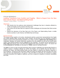 Focus Session 6 New Deal - Global Partnership for Effective