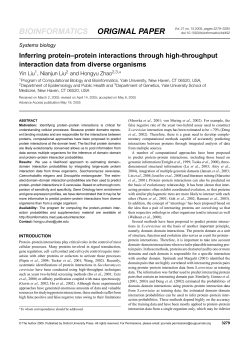 Inferring protein&ndash;protein interactions through