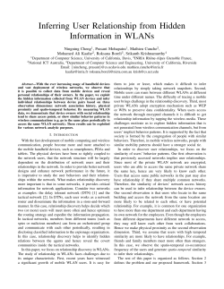 Inferring User Relationship from Hidden Information in WLANs