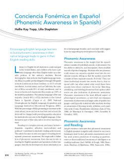 Phonemic Awareness in Spanish
