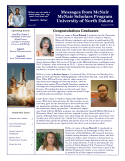 2016 Summer Newsletter - University of North Dakota