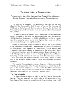The Unique History of Chinese in Cuba Presentation by Mary