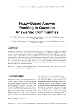 Fuzzy-Based Answer Ranking in Question Answering Communities