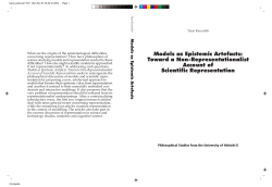 Models as Epistemic Artefacts - E
