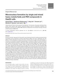 Micronucleus formation by single and mixed heavy metals/loids and