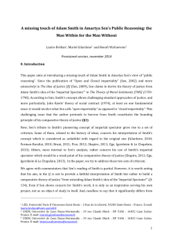 A missing touch of Adam Smith in Amartya Sen`s