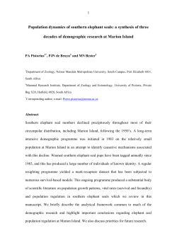 Population status as a function of adult female survival in a large