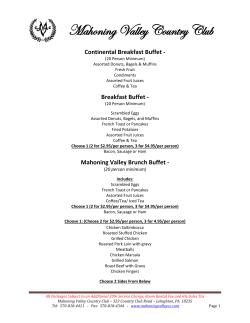 Breakfast Buffet - Mahoning Valley Country Club