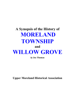 A Synopsis of the History of MORELAND TOWNSHIP