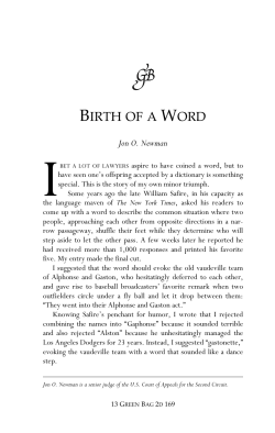 birth of a word