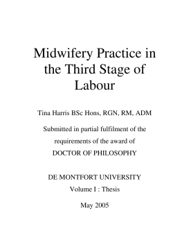 Midwifery Practice in the Third Stage of Labour