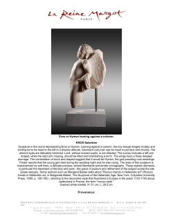 Eros or Hymen leaning against a column. EROS