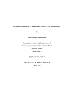 BUILDING 3D SHAPE PRIMITIVE BASED OBJECT MODELS FROM