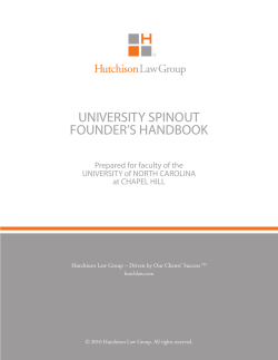Founder`s Handbook - Office of Commercialization and Economic