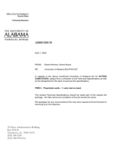 addendum - Purchasing - The University of Alabama